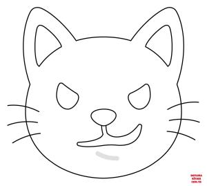 Kedi boyama sayfası, Cat coloring page, , Cats Cat With Wry Smile Emoji