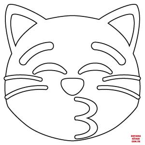 Kedi boyama sayfası, Cat coloring page, , Cats Kissing Cat Emoji