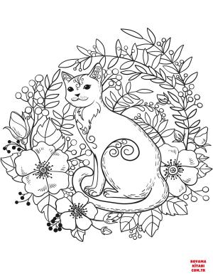 Kedi boyama sayfası, Cat coloring page, , Cats Cat