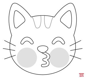 Kedi boyama sayfası, Cat coloring page, , Cats Kissing Cat Emoji