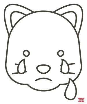 Kedi boyama sayfası, Cat coloring page, , Cats Crying Cat Face