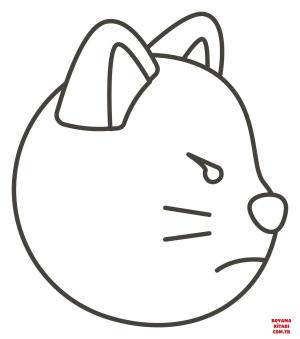 Kedi boyama sayfası, Cat coloring page, , Cats Pouting Cat Face