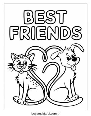 Kedi boyama sayfası – çocuklar için, çizgi film temalı