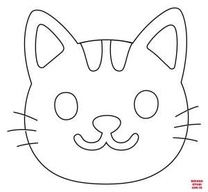 Kedi boyama sayfası, Cat coloring page, , Cats Cat Face Emoji