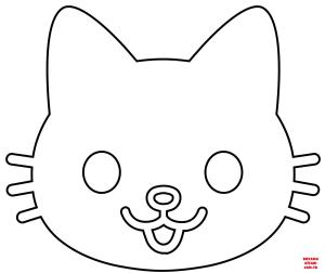 Kedi boyama sayfası, Cat coloring page, , Cats Cat Face Emoji