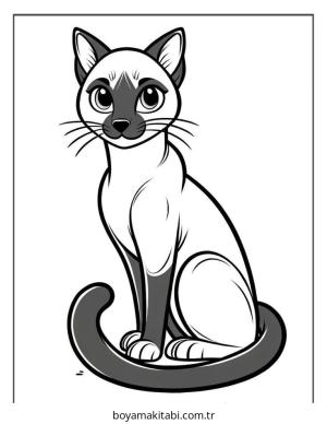 Kedi boyama sayfası – sanatsal çalışma, çocuklar için