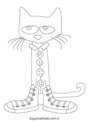 Kedi boyama sayfası – renkli çizimler, okul öncesi