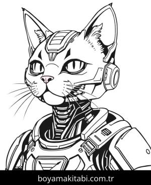 Kedi boyama sayfası, Cat coloring page, , 17)