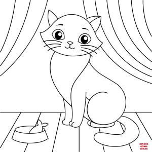 Kedi boyama sayfası, Cat coloring page, , Cats Cute Cat