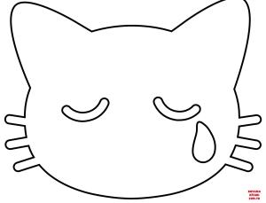 Kedi boyama sayfası, Cat coloring page, , Cats Crying Cat Emoji