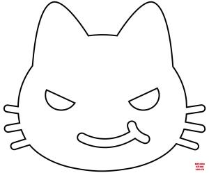 Kedi boyama sayfası, Cat coloring page, , Cats Cat With Wry Smile Emoji