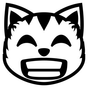 Kedi boyama sayfası, Cat coloring page, , Cats Grinning Cat With Smiling Eyes Emoji