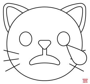 Kedi boyama sayfası, Cat coloring page, , Cats Crying Cat Emoji