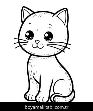 Kedi boyama sayfası – boyama etkinliği, çocuk aktivitesi