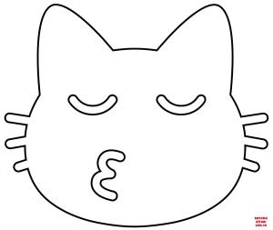 Kedi boyama sayfası, Cat coloring page, , Cats Kissing Cat Emoji