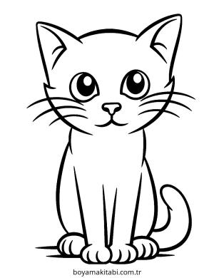 Kedi boyama sayfası – ücretsiz yazdır, boyama etkinliği