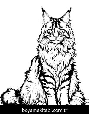 Kedi boyama sayfası, Cat coloring page, , 42)