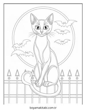 Kedi boyama sayfası – yaratıcılık, eğlenceli etkinlik