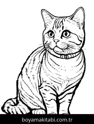 Kedi boyama sayfası, Cat coloring page, , 22)