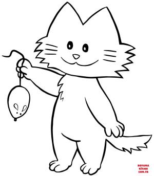 Kedi boyama sayfası, Cat coloring page, , Cats Cat And Mouse