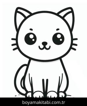Kedi boyama sayfası – keyifli zaman, renkli çizimler