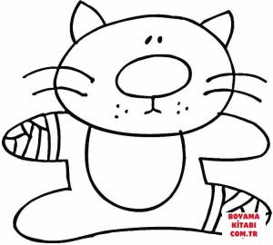 Kedi boyama sayfası, Cat coloring page, , Cats Cat In Trouble