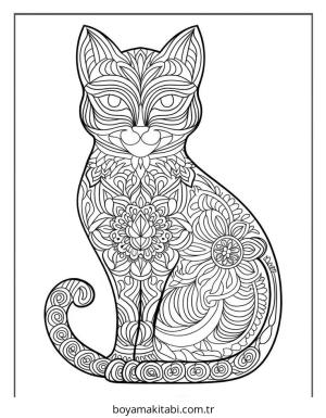 Kedi boyama sayfası – ücretsiz yazdır, boyama etkinliği
