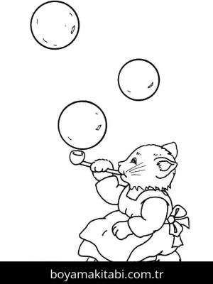 Kedi boyama sayfası – eğitici aktivite, yaratıcılık