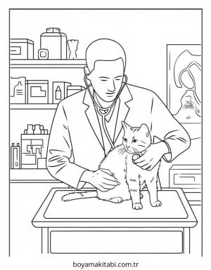 Kedi boyama sayfası – evde etkinlik, ücretsiz yazdır