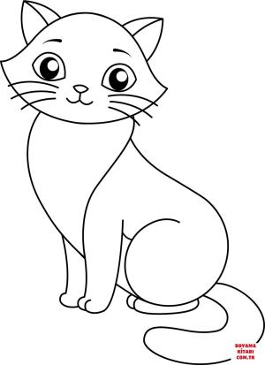 Kedi boyama sayfası, Cat coloring page, , Cats Cute Cat