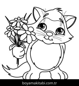 Kedi boyama sayfası – sevimli karakter, sanatsal çalışma
