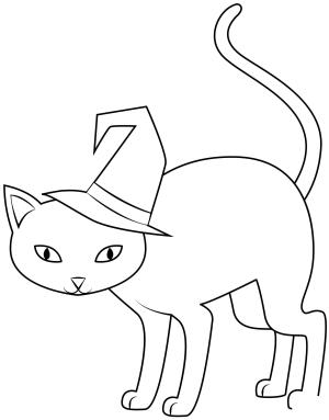 Kedi boyama sayfası, Cat coloring page, , Cats Halloween Cat