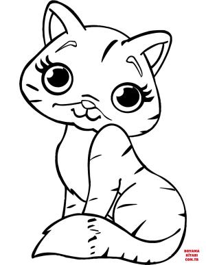 Kedi boyama sayfası, Cat coloring page, , Cats Cute Kitten