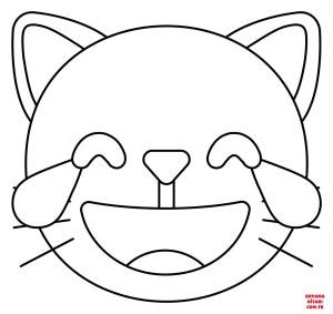 Kedi boyama sayfası, Cat coloring page, , Cats Cat With Tears Of Joy Emoji