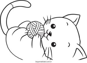 Kedi boyama sayfası – eğlenceli etkinlik, el becerilerini geliştirir