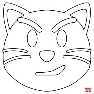 Kedi boyama sayfası, Cat coloring page, , Cats Cat With Wry Smile Emoji