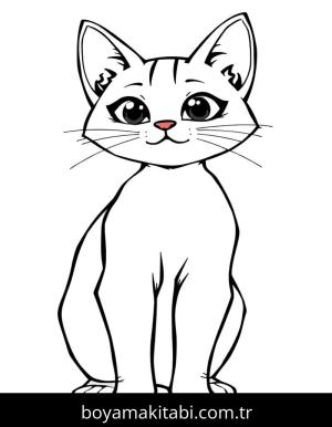 Kedi boyama sayfası, Cat coloring page, , 19)