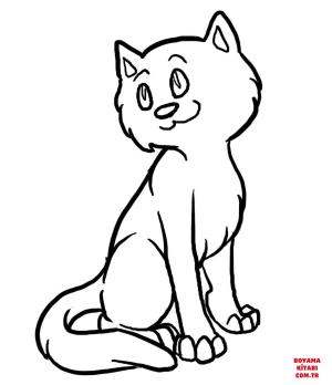 Kedi boyama sayfası, Cat coloring page, , Cats Lovely Cartoon Cat