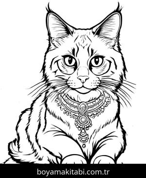 Kedi boyama sayfası, Cat coloring page, , 41)