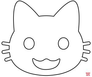 Kedi boyama sayfası, Cat coloring page, , Cats Grinning Cat Emoji