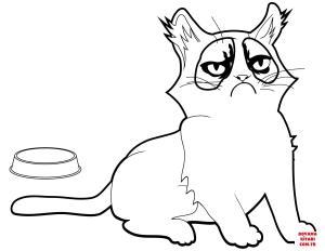 Kedi boyama sayfası, Cat coloring page, , Cats Grumpy Kitty