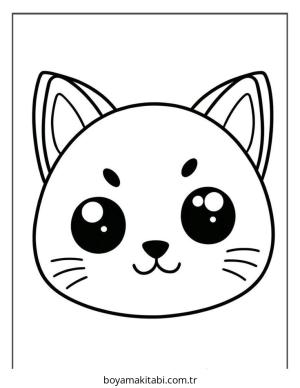 Kedi boyama sayfası – evde etkinlik, ücretsiz yazdır