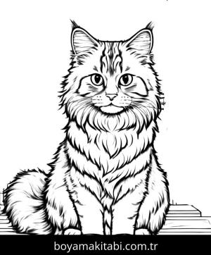 Kedi boyama sayfası, Cat coloring page, , 32)
