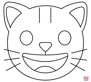 Kedi boyama sayfası, Cat coloring page, , Cats Cat Face Emoji