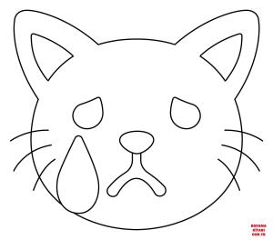 Kedi boyama sayfası, Cat coloring page, , Cats Crying Cat Emoji