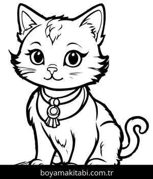 Kedi boyama sayfası, Cat coloring page, , 14)