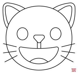 Kedi boyama sayfası, Cat coloring page, , Cats Grinning Cat Emoji