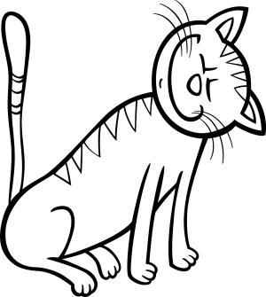 Kedi boyama sayfası, Cat coloring page, , Cats Kitty Enjoys Stroking