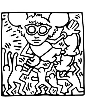 Keith Haring boyama sayfası,  coloring page, Keith Haring Andy Fare, 