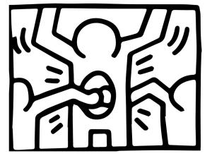 Keith Haring boyama sayfası,  coloring page, Pop Shop 1 by Keith Haring, 